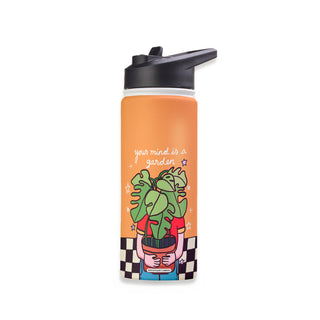 Head In The Leaves Stainless Steel Water Bottle 18oz