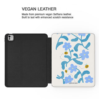 Abstract Blue Flowers - iPad Pro 13 (8th Gen) - Vegan leather.jpg