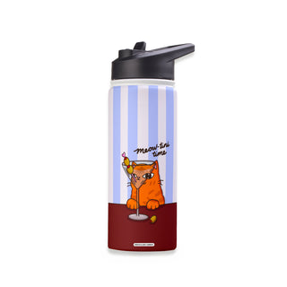 Meowtini Time Stainless Steel Water Bottle 18oz