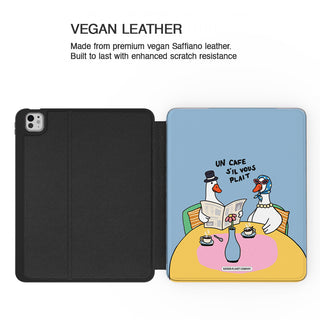 Un Cafe S'il Vous Plait Goose Blue - iPad Pro 13 (8th Gen) - Vegan leather.jpg