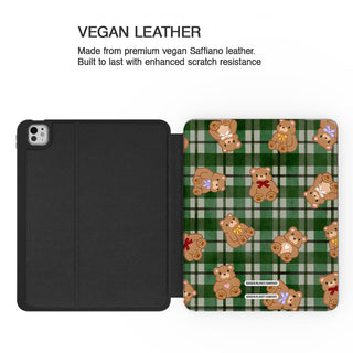 Evergreen Tartan Teddies - iPad Pro 13 (8th Gen) - Vegan leather.jpg
