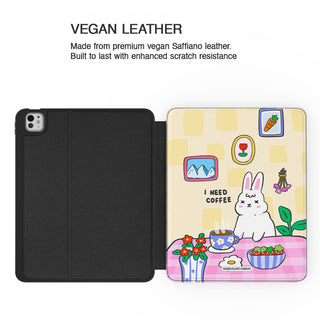 I Need Coffee Bunny - iPad Pro 13 (8th Gen) - Vegan leather.jpg