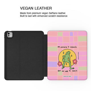 My Anxiety is Chronic but my Ass is Iconic Frog - iPad Pro 13 (8th Gen) - Vegan leather.jpg