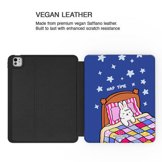 Nap Time Dark Blue Bunny - iPad Pro 13 (8th Gen) - Vegan leather.jpg
