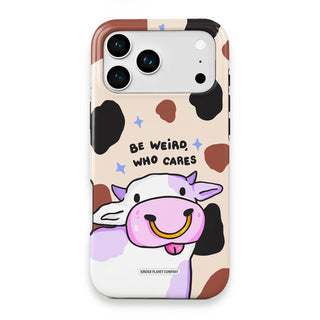 Be Weird, Who Cares Cow Phone Case - Be-Weird,-Who-Cares-Cow---iPhone-17-Pro-Max