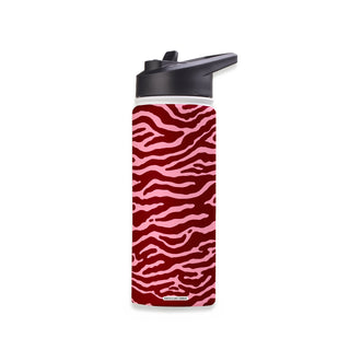 Summer Berries Zebra Stainless Steel Water Bottle 18oz