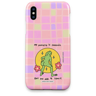 My Anxiety is Chronic but my Ass is Iconic Frog Phone Case - My-Anxiety-is-Chronic-but-my-Ass-is-Iconic-Frog---iPhone-X-Snap