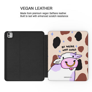 Be Weird, Who Cares Cow - iPad Pro 13 (8th Gen) - Vegan leather.jpg