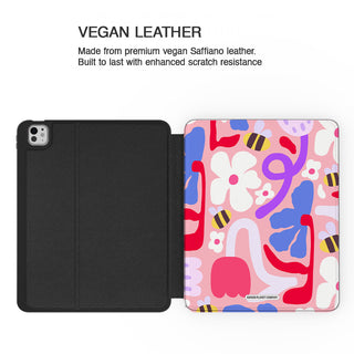 Flowers & Bees Abstract - iPad Pro 13 (8th Gen) - Vegan leather.jpg