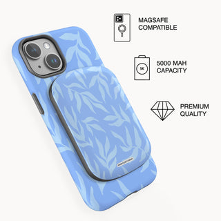 2.Powerbank on phone_Blue Leaves Abstract.jpg