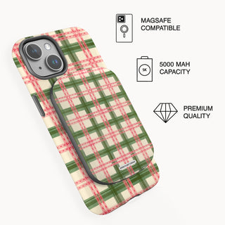 2.Powerbank on phone_Strawberry Matcha Gingham.jpg