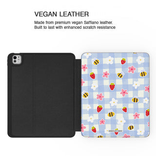 Minimal Summer Vibes Gingham - iPad Pro 13 (8th Gen) - Vegan leather.jpg