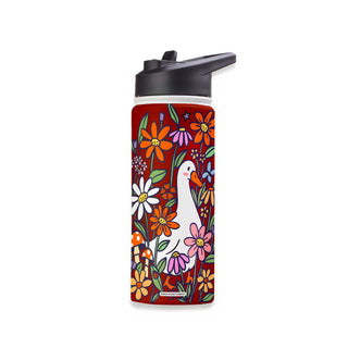 Goose In Bloom Stainless Steel Water Bottle 18oz