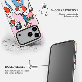 Curious Geese Checkered Phone Case