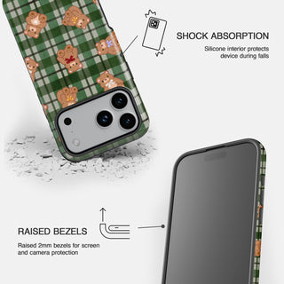 Evergreen Tartan Teddies Phone Case