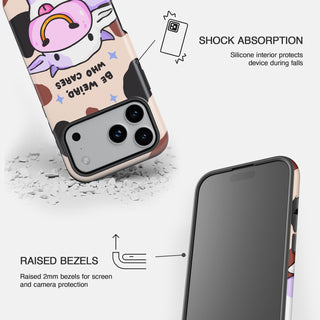 Be Weird, Who Cares Cow Phone Case