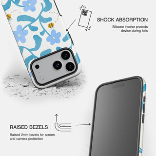 Abstract Blue Flowers Phone Case
