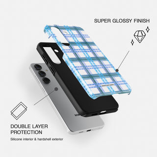 Frozen Blueberry Tartan Phone Case