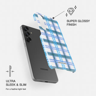 Frozen Blueberry Tartan Phone Case