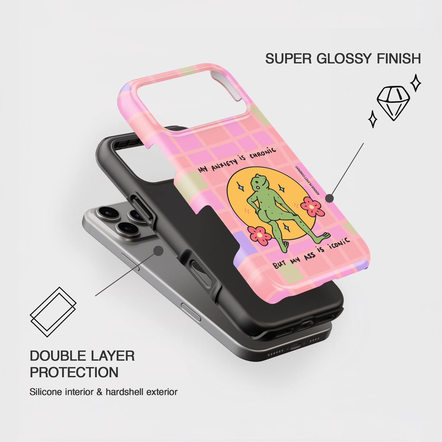 My Anxiety is Chronic but my Ass is Iconic Frog Phone Case – Kinder Planet Company My Anxiety is Chronic but my Ass is Iconic Frog Phone Case – Kinder Planet Company