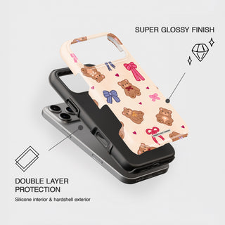 Cosy Girl Bears & Bows Phone Case