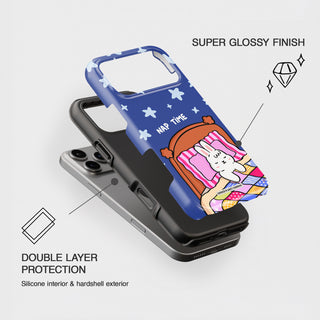 Nap Time Dark Blue Bunny Phone Case
