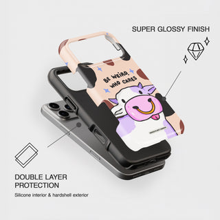 Be Weird, Who Cares Cow Phone Case