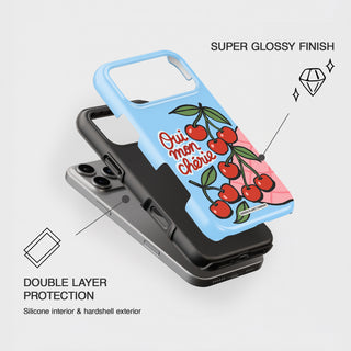 Oui Mon Cherie Blue Phone Case