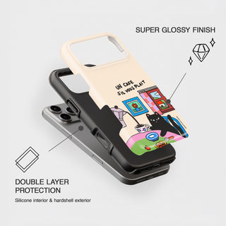 Un Cafe S'il Vous Plait Cat Phone Case