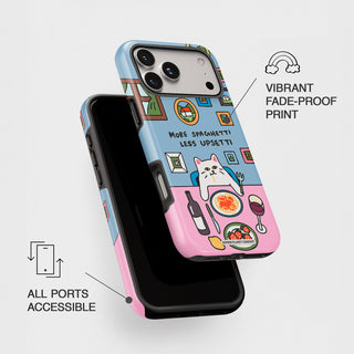 Spaghetti Upsetti Blue Cat Phone Case