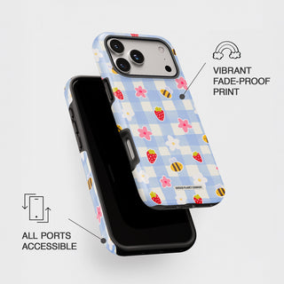 Minimal Summer Vibes Gingham Phone Case