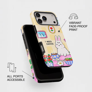 I Need Coffee Bunny Phone Case