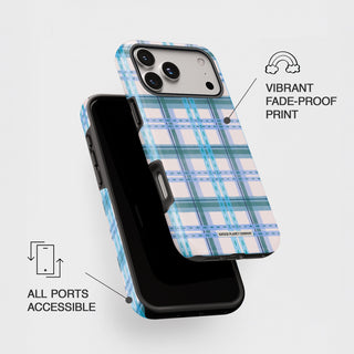 Frozen Blueberry Tartan Phone Case