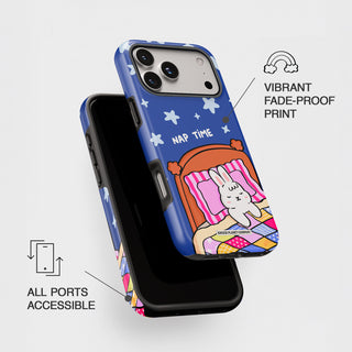 Nap Time Dark Blue Bunny Phone Case