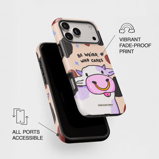 Be Weird, Who Cares Cow Phone Case