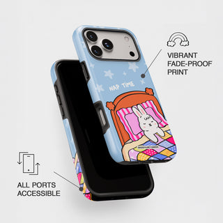 Nap Time Light Blue Bunny Phone Case