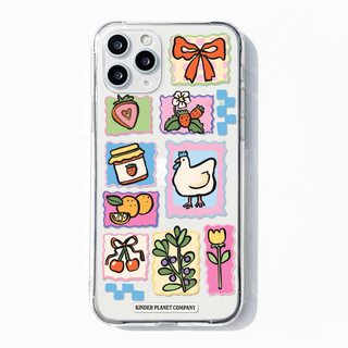 Picnic Stamps Chicken Clear Phone Case