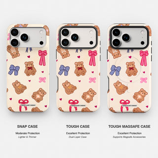 Cosy Girl Bears & Bows Phone Case