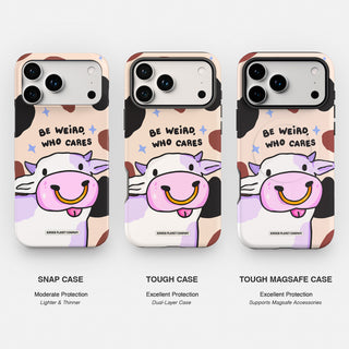Be Weird, Who Cares Cow Phone Case