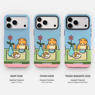 Coffee Cat Blue Phone Case