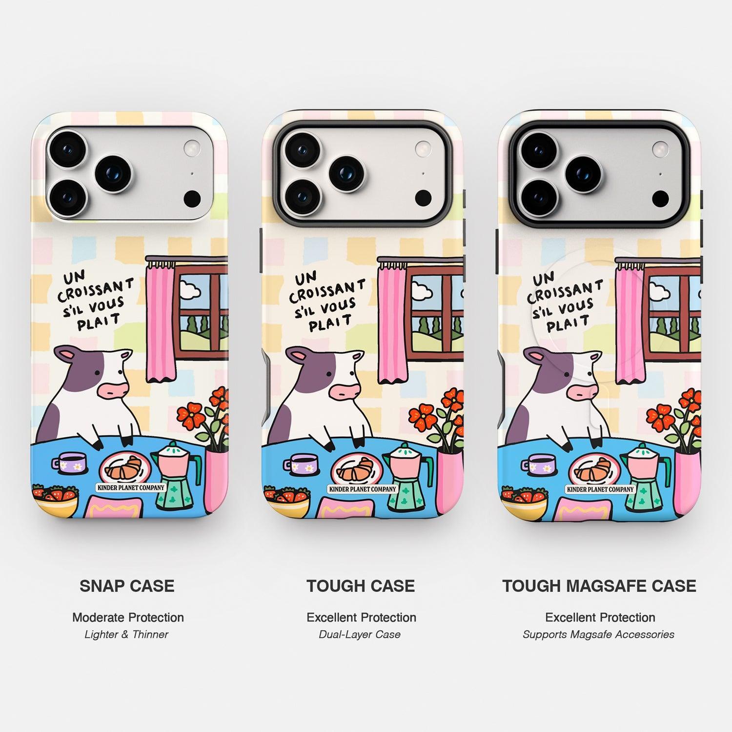 Un Croissant Sil Vous Plait Checkered Cow Phone Case Kinder Planet Company Un Croissant Sil Vous Plait Checkered Cow Phone Case Kinder Planet Company