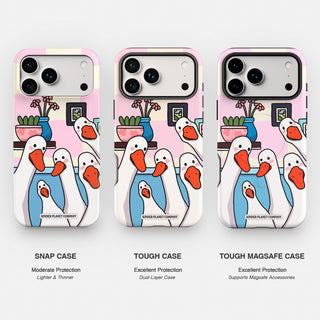 Curious Geese Checkered Phone Case