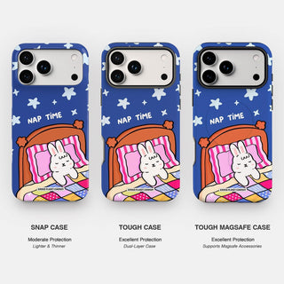 Nap Time Dark Blue Bunny Phone Case
