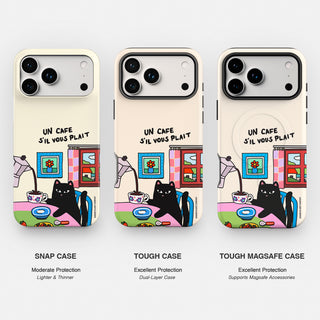 Un Cafe S'il Vous Plait Cat Phone Case