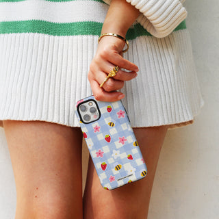 Minimal Summer Vibes Gingham Phone Case