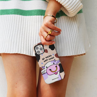 Be Weird, Who Cares Cow Phone Case