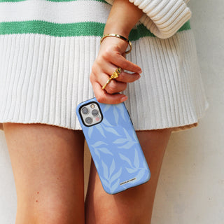 Blue Leaves Abstract Phone Case
