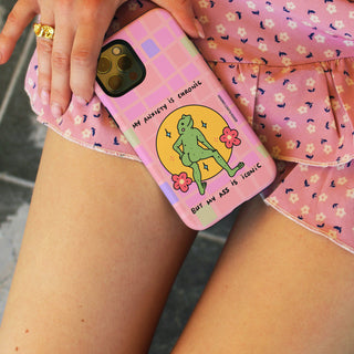My Anxiety is Chronic but my Ass is Iconic Frog Phone Case