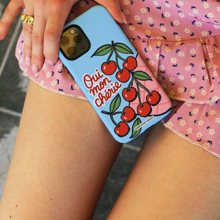 Oui Mon Cherie Blue Phone Case