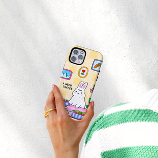 I Need Coffee Bunny Phone Case